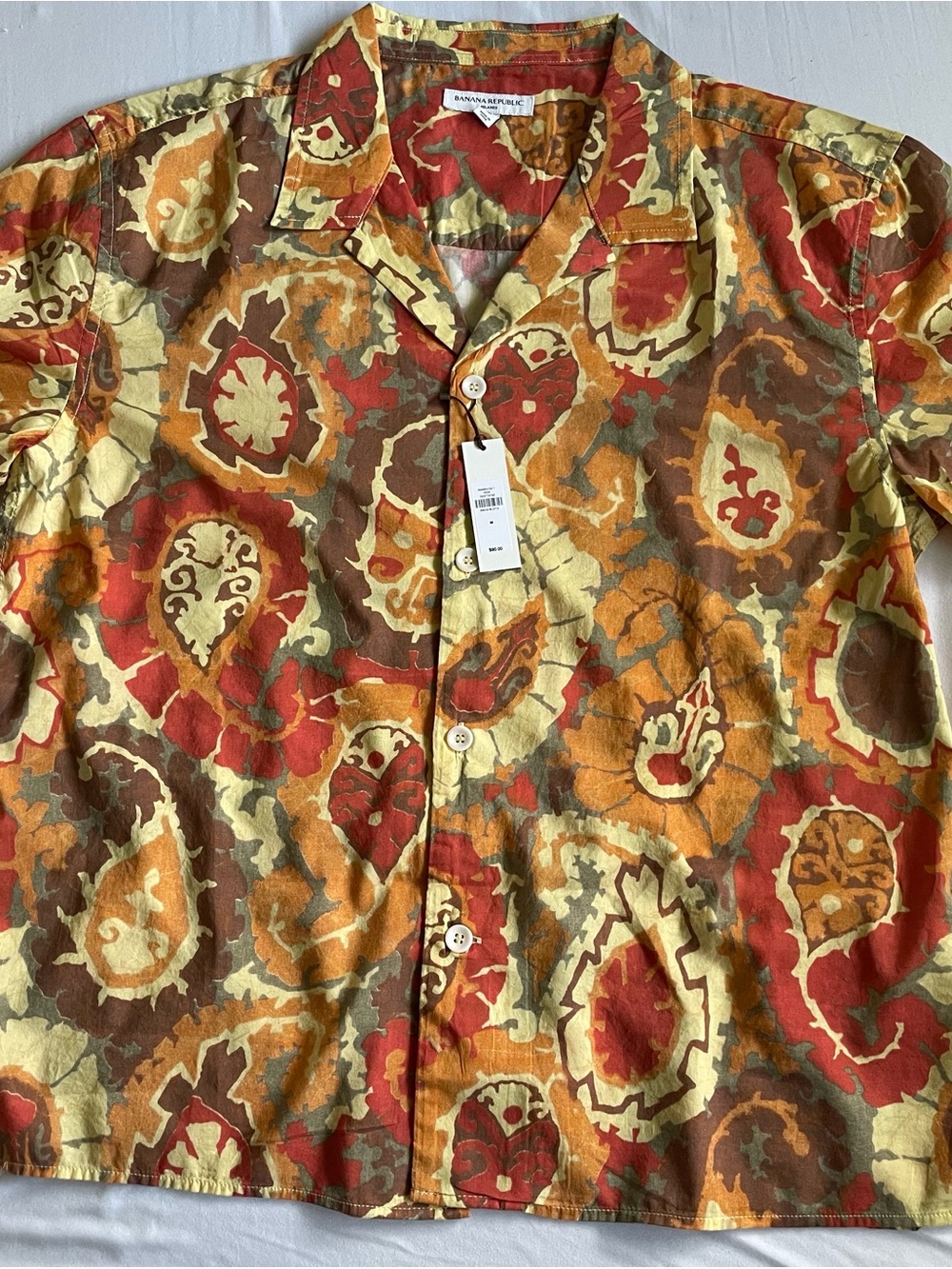 Banana Republic Men’s Paisley Button-Up Short Sleeve / M